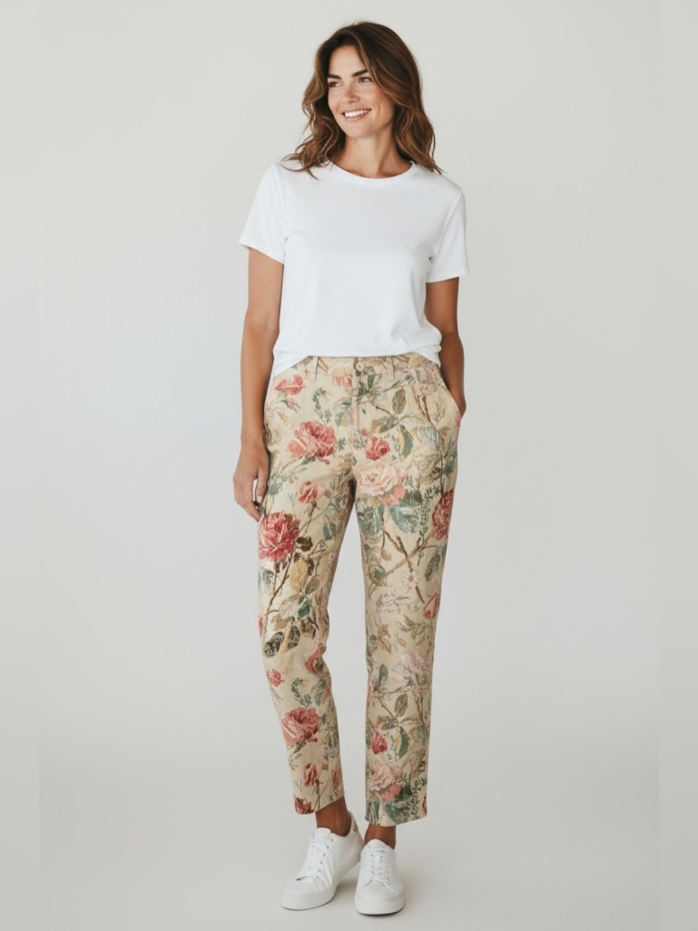 Lauren Ralph Lauren Women’s Size 4 Linen Lightweight Floral Straight Leg Pants - Picture 8 of 8